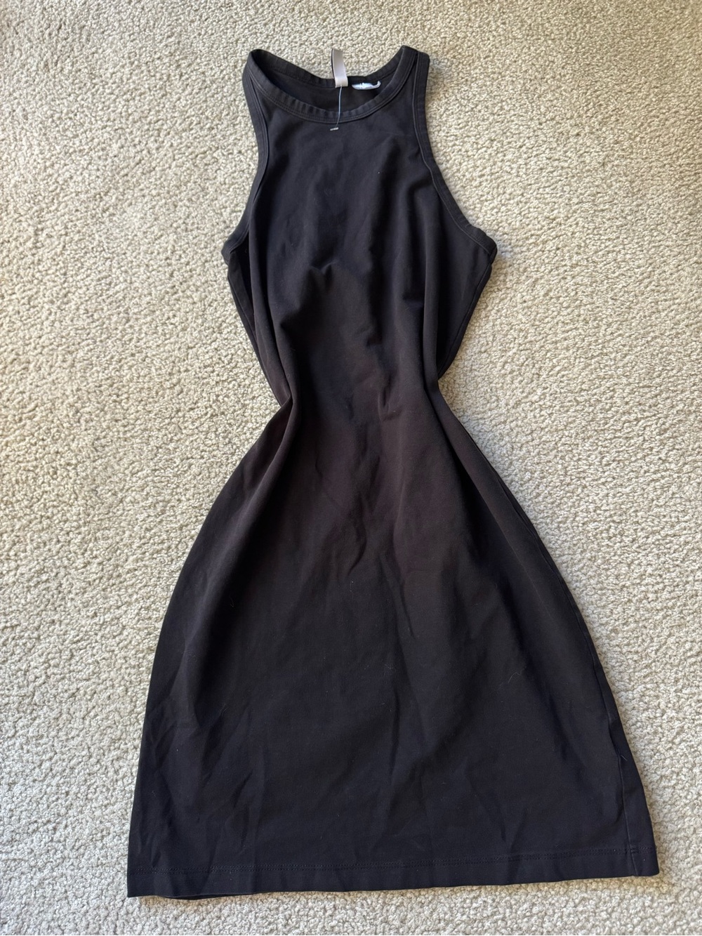 H&M Black Ribbed Midi Tank Dress summer boho sexy party night out